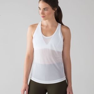 Lululemon White Sheer Revitalize Tank Size 8